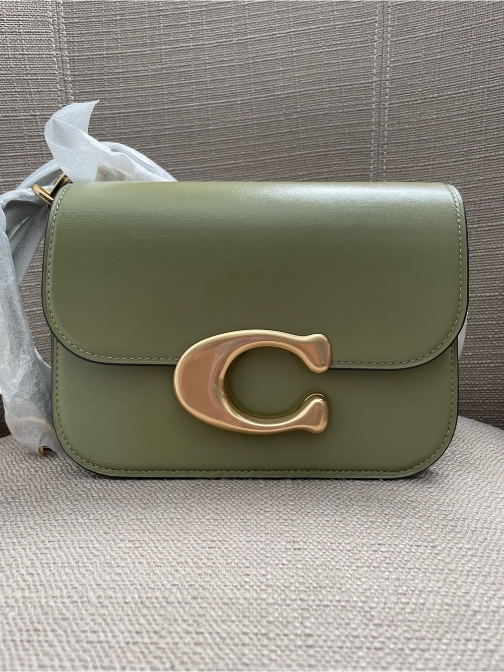 Coach Idol bag in colour brass/moss new